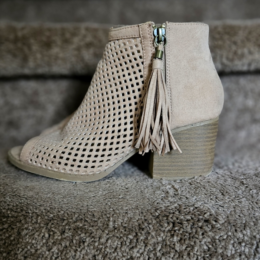 Womens open toe booties